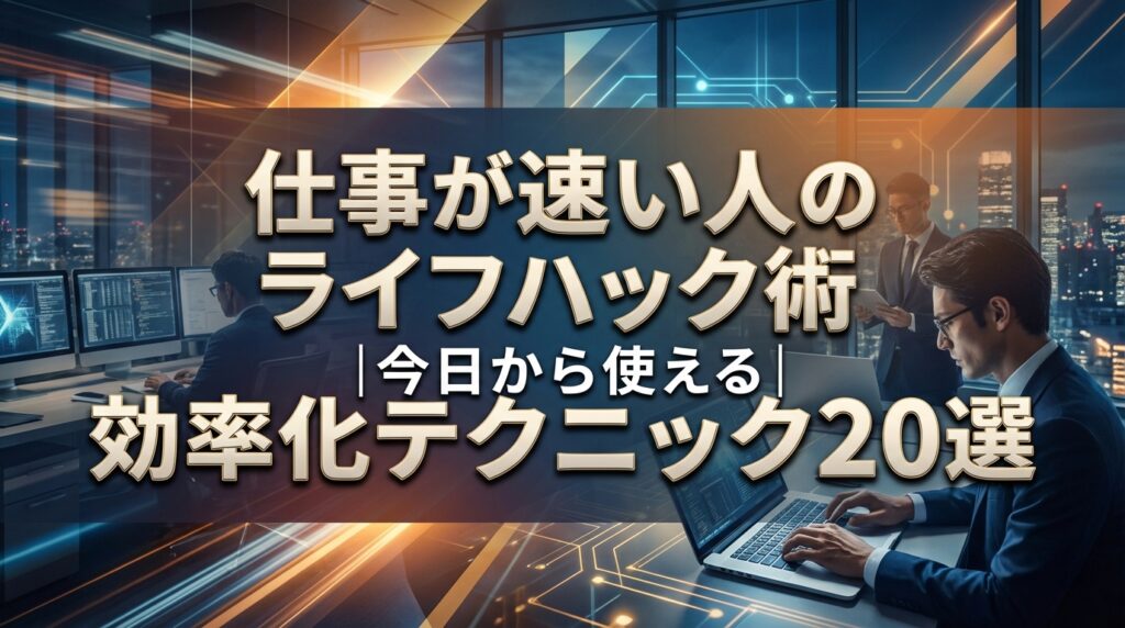 仕事が速い人のライフハック術｜今日から使える効率化テクニック20選
