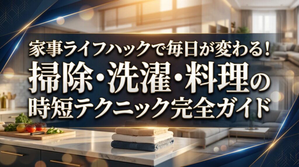 家事ライフハックで毎日が変わる！掃除・洗濯・料理の時短テクニック完全ガイド