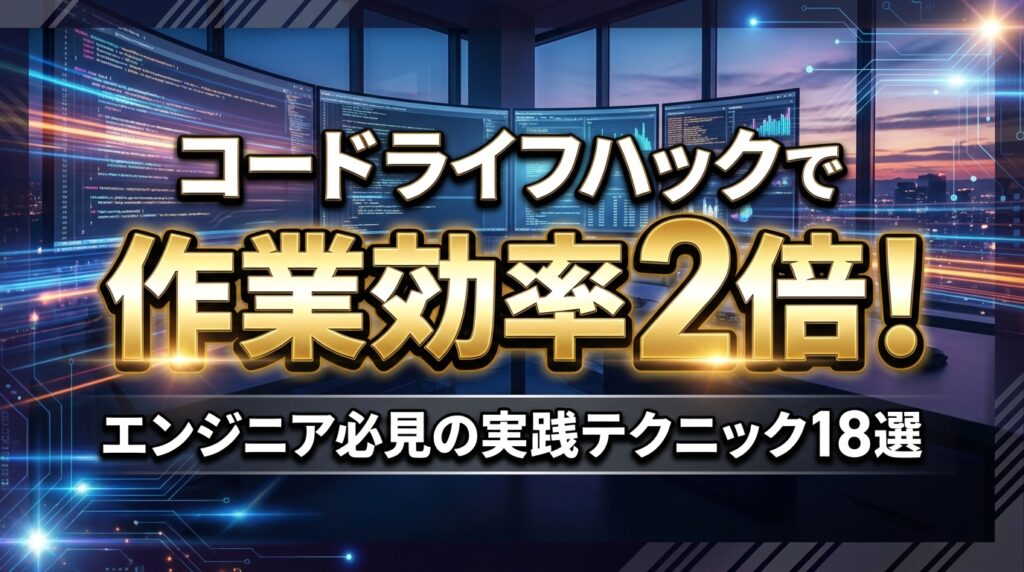 コード ライフハックで作業効率2倍！エンジニア必見の実践テクニック18選