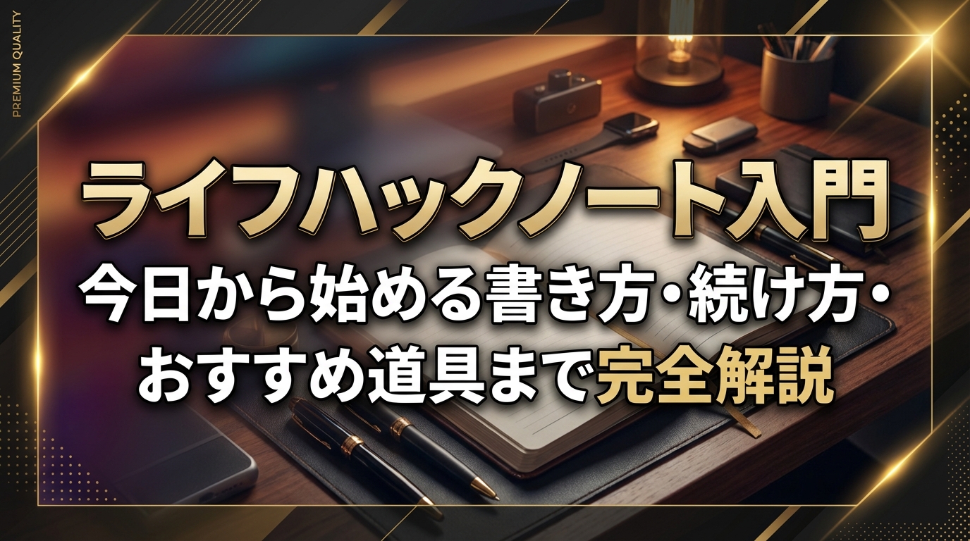 ライフハックノート入門｜今日から始める書き方・続け方・おすすめ道具まで完全解説