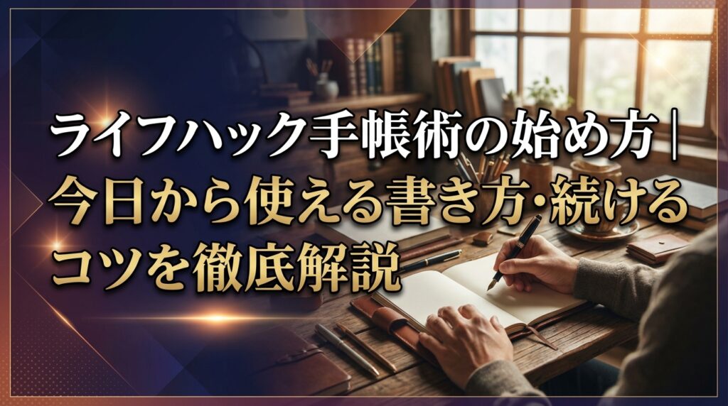 ライフハック手帳術の始め方｜今日から使える書き方・続けるコツを徹底解説