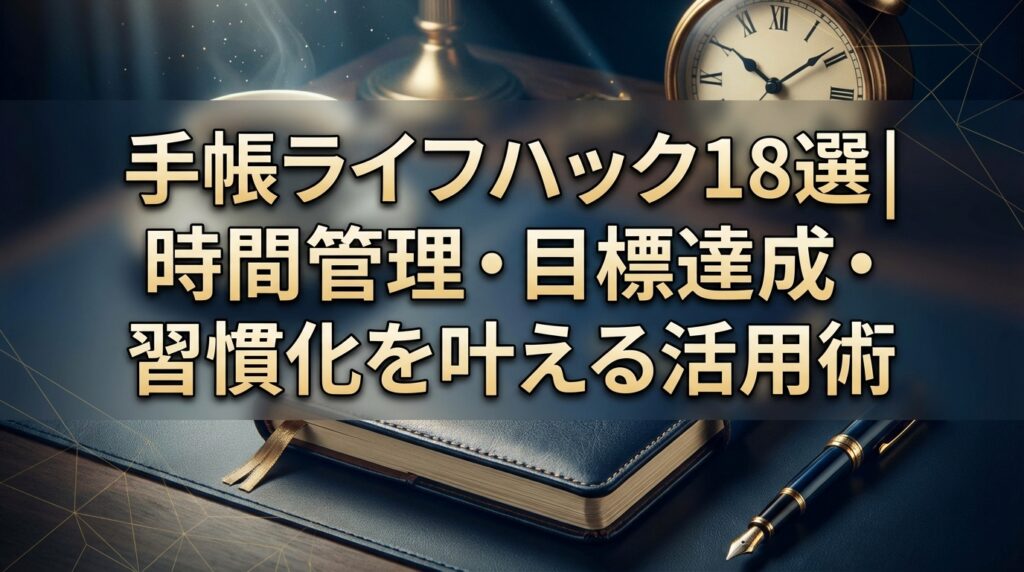 手帳ライフハック18選｜時間管理・目標達成・習慣化を叶える活用術