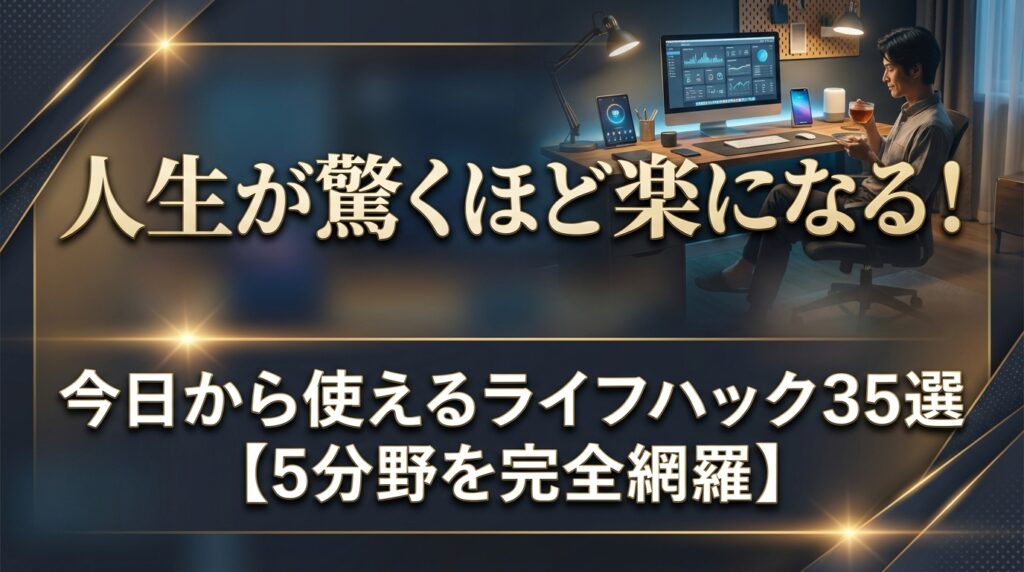 人生が驚くほど楽になる！今日から使えるライフハック35選【5分野を完全網羅】