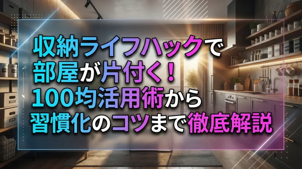 収納ライフハックで部屋が片付く！100均活用術から習慣化のコツまで徹底解説