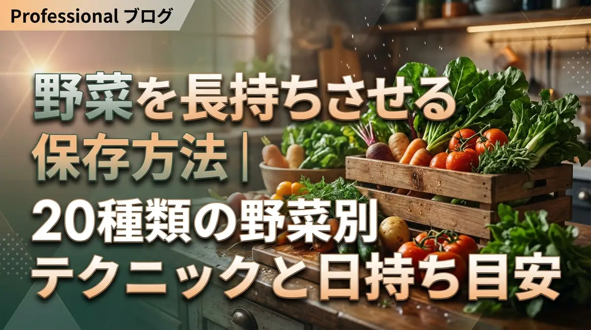 野菜を長持ちさせる保存方法|20種類の野菜別テクニックと日持ち目安