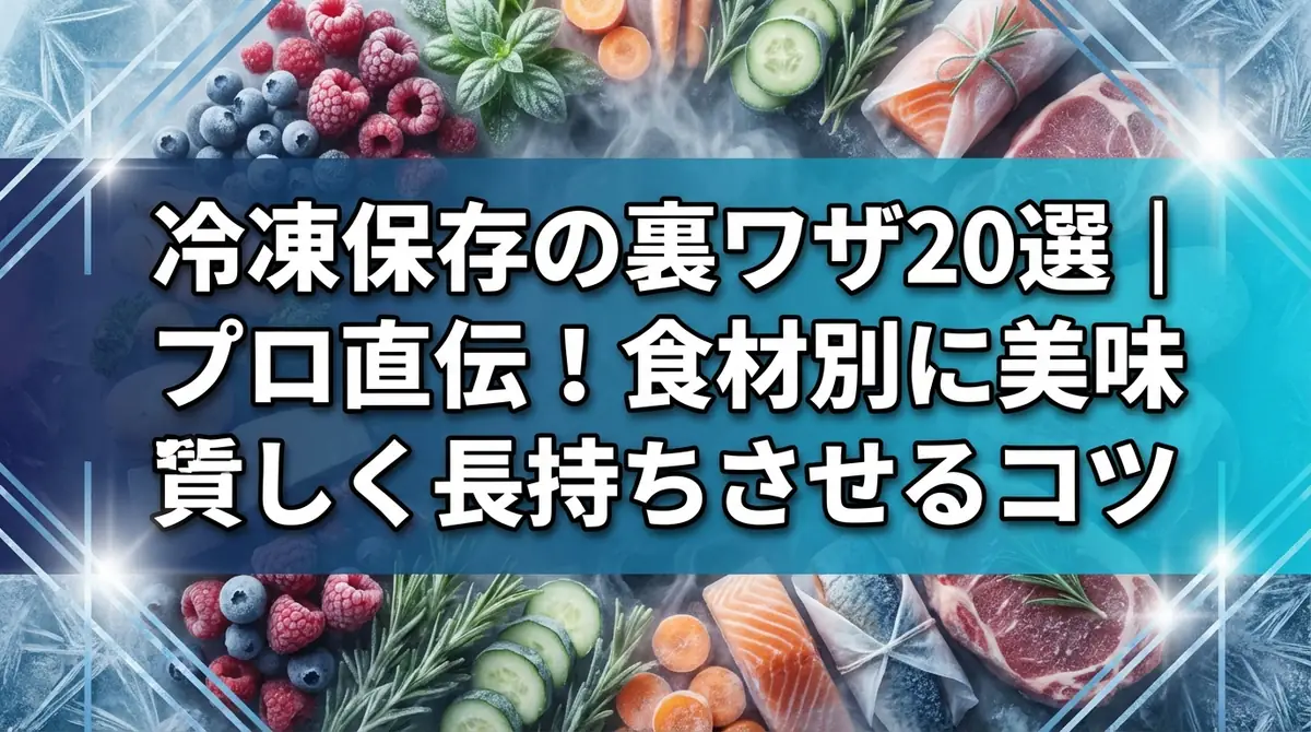 冷凍保存の裏ワザ20選|プロ直伝!食材別に美味しく長持ちさせるコツ