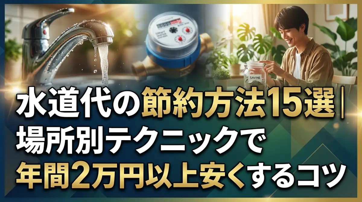 水道代の節約方法15選|場所別テクニックで年間2万円以上安くするコツ