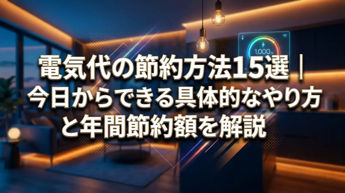電気代の節約方法15選｜今日からできる具体的なやり方と年間節約額を解説