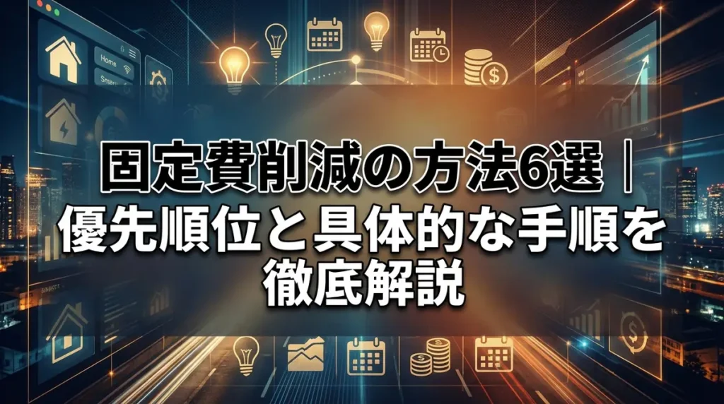 固定費削減の方法6選｜優先順位と具体的な手順を徹底解説
