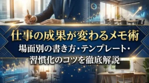 仕事の成果が変わるメモ術｜場面別の書き方・テンプレート・習慣化のコツを徹底解説
